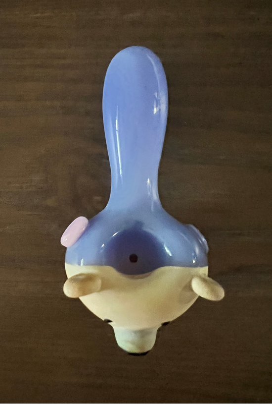 Bear with Purple Bow Tie Hand Pipe - GiggleGlass