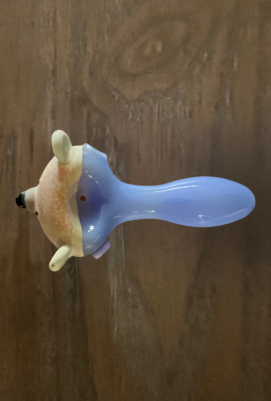Bear with Yellow Bow Tie Hand Pipe - GiggleGlass