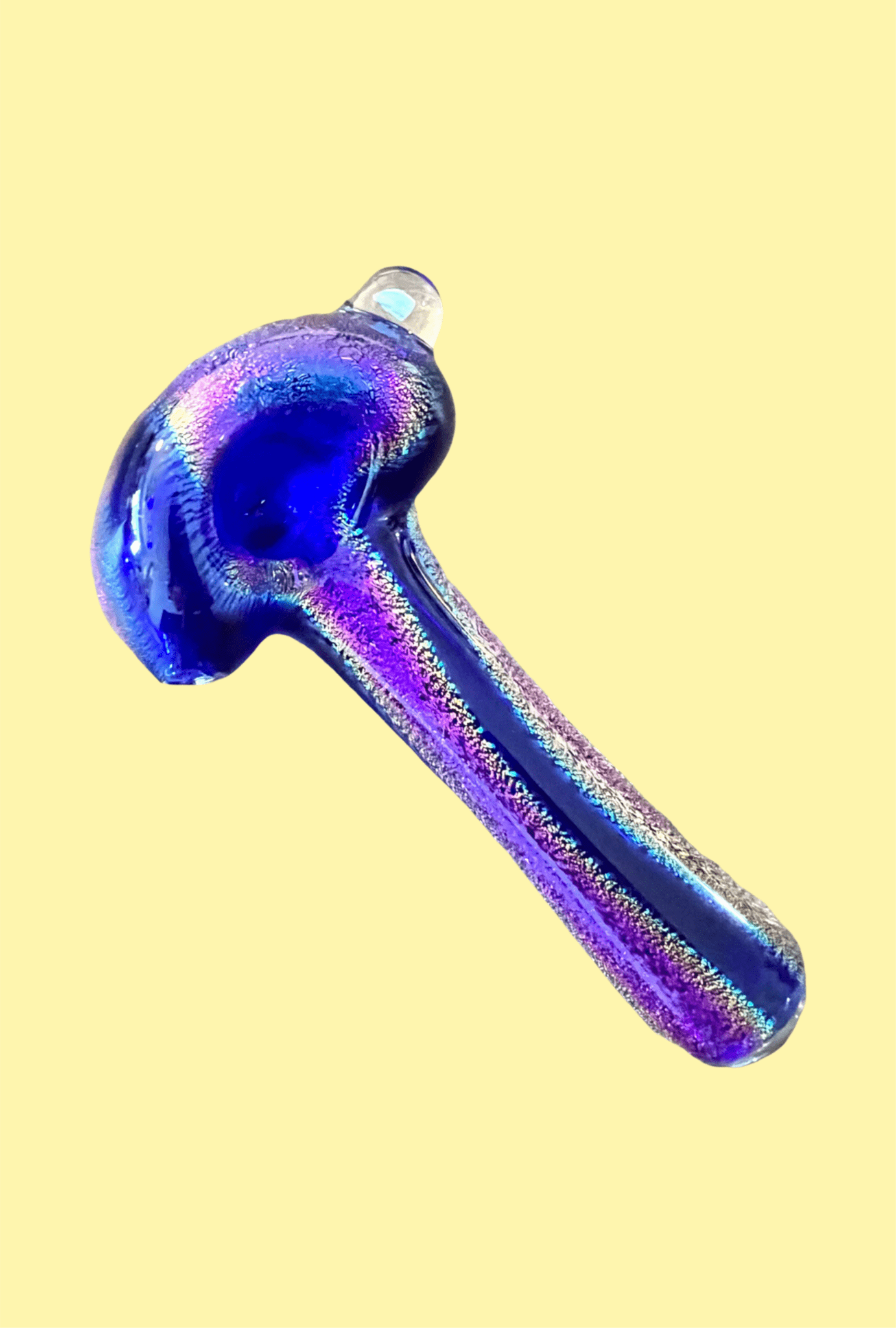 Blue & Purple Crushed Opal Dichro Hand Pipe - GiggleGlass