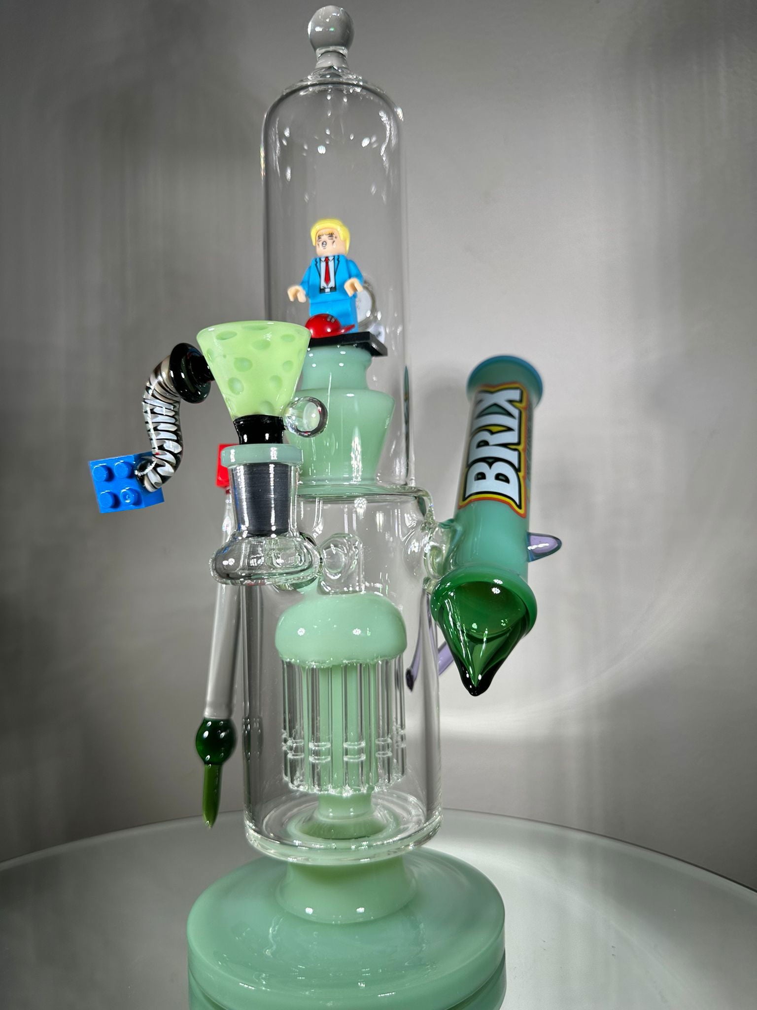 BRIX Single Tree Perc Bong/Dab Rig with LED - GiggleGlass