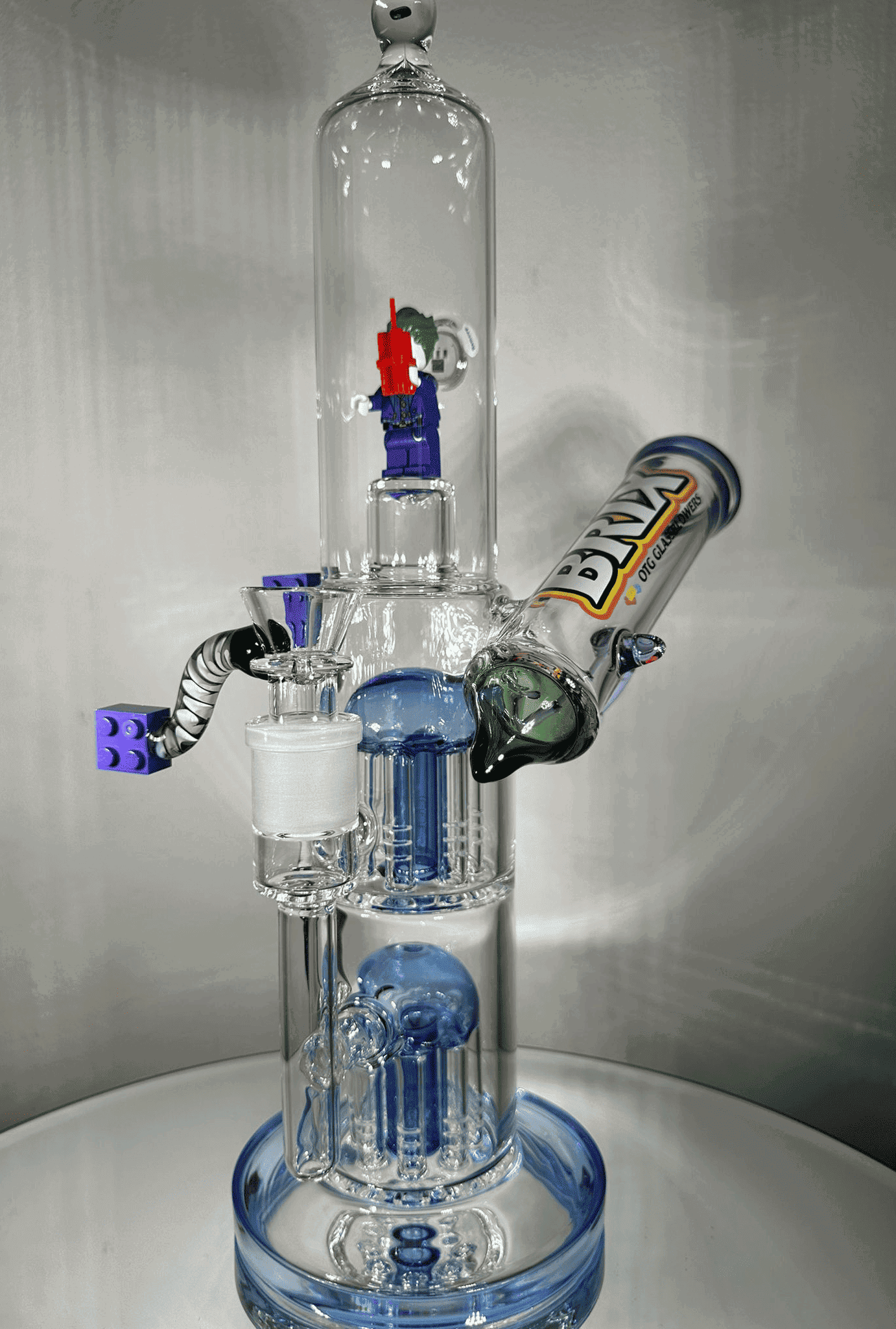 BRIX Double Tree Perc Bong/Dab Rig with LED - GiggleGlass