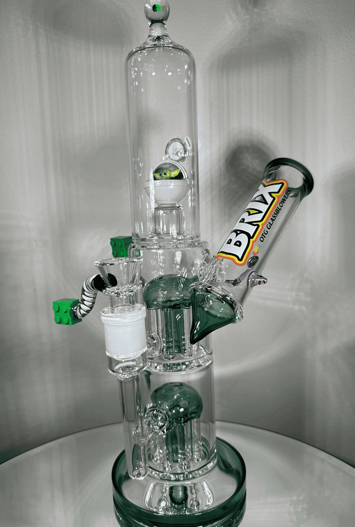 BRIX Double Tree Perc Bong/Dab Rig with LED - GiggleGlass