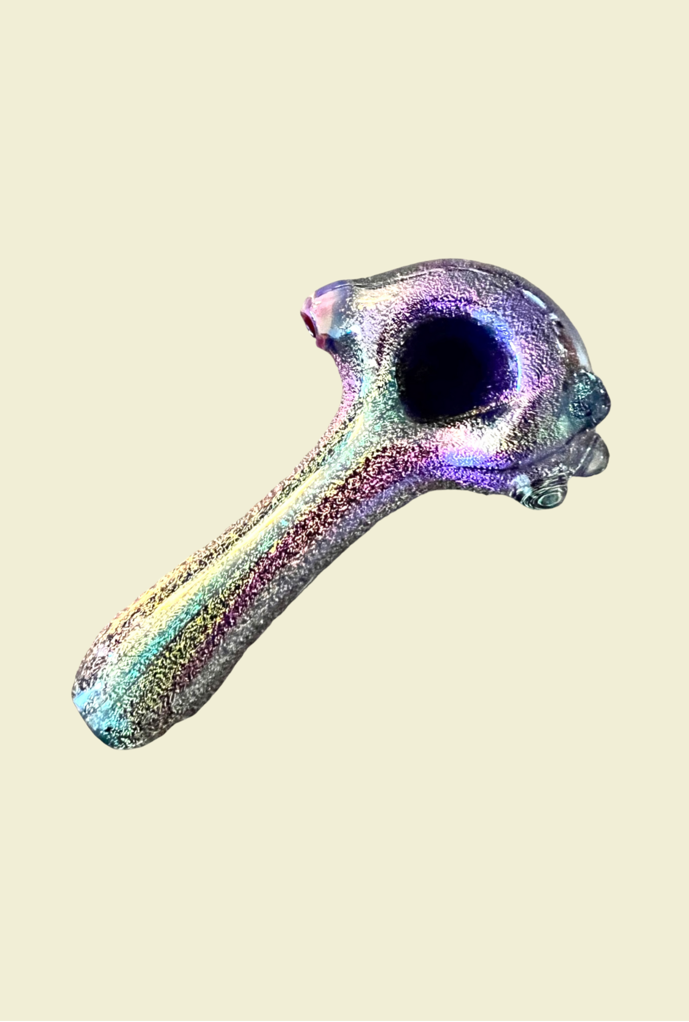 Green & Purple Crushed Opal Dichro Hand Pipe - GiggleGlass
