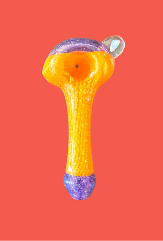 Orange Cream Crushed Opal Dichro Hand Pipe - GiggleGlass