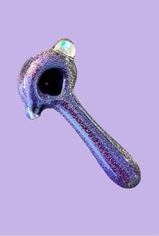 Purple & Gold Dichro Hand Pipe - GiggleGlass