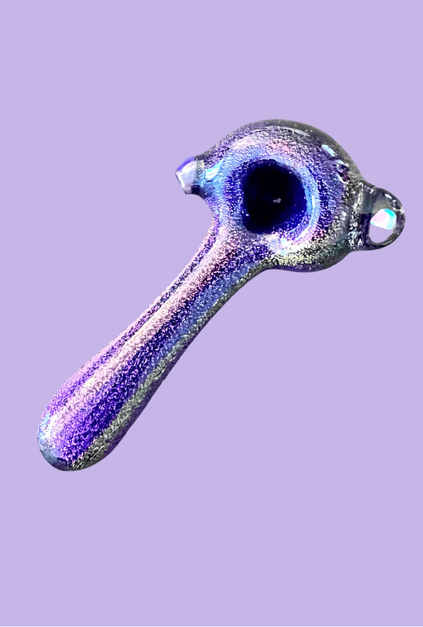 Purple & Gold Dichro Hand Pipe - GiggleGlass