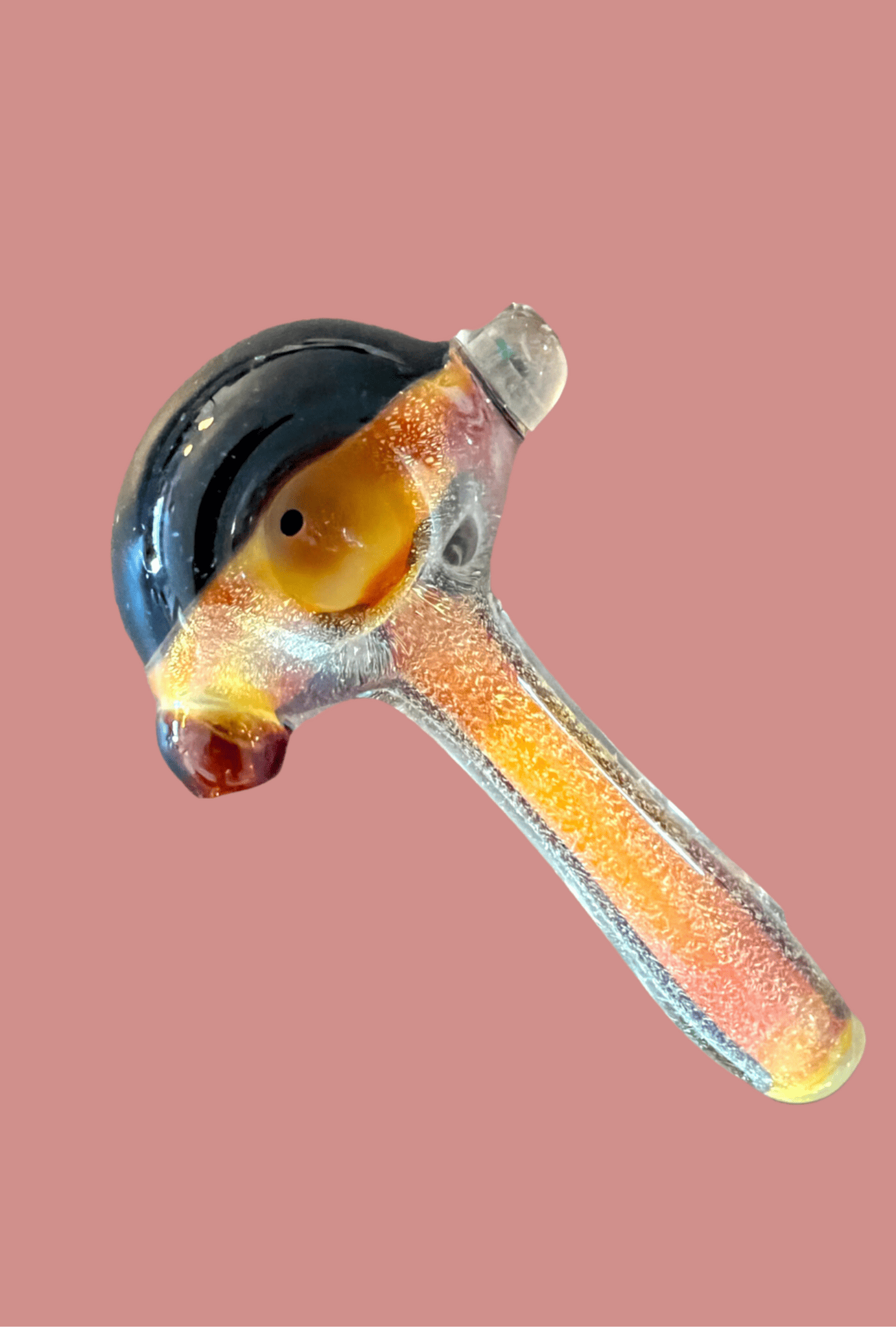 Yellow & Black Dichro Hand Pipe - GiggleGlass