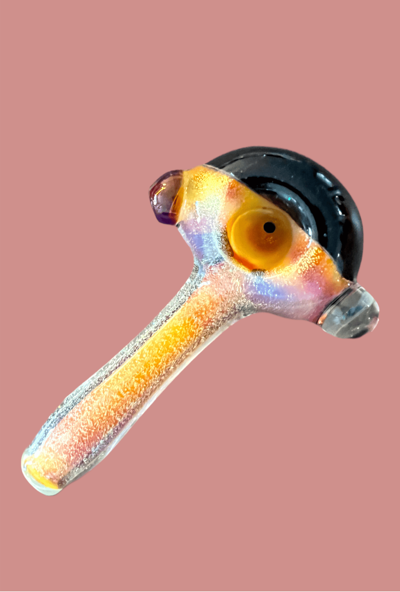 Yellow & Black Dichro Hand Pipe - GiggleGlass