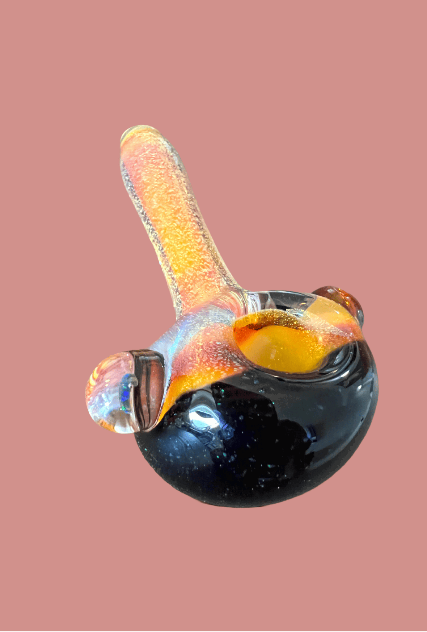 Yellow & Black Dichro Hand Pipe - GiggleGlass